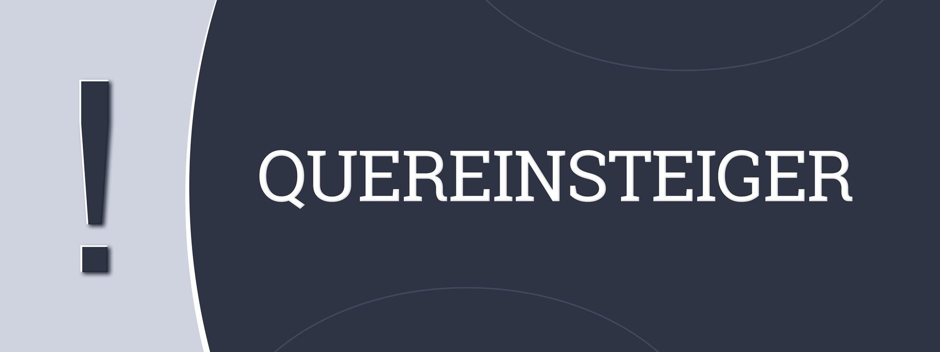 Hinweisgrafik mit dem Wort Quereinsteiger auf dunklem Hintergrund | Ausbildung Trauerredner